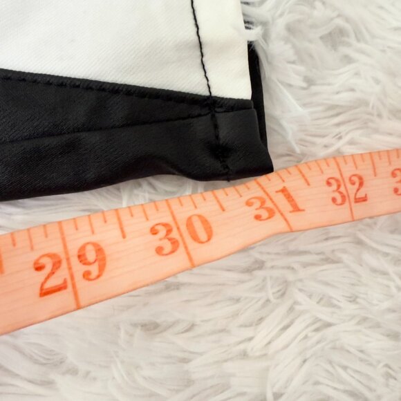 Women Faux Leather Star Wide Leg Pants in Black and White Size Extra Large - Picture 6 of 10